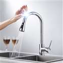 Fontana Le Havre Stainless Steel Pull Down Kitchen Faucet with Assistive Touch in Chrome Finish