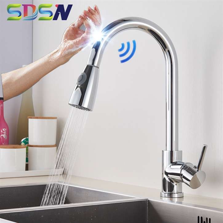 Fontana Le Havre Pull Down Chrome Finish with Touch Sensor Kitchen Faucet