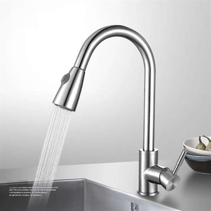 Fontana Marsala Brushed Nickel Finish with Pull Down Sprayer Kitchen Faucet