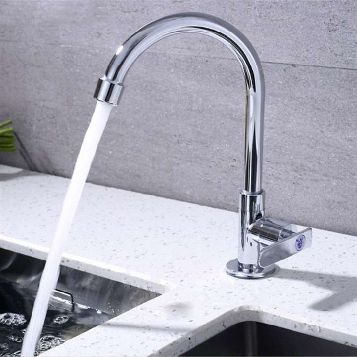 Fontana Deauville Chrome Finish Single Handle Cold Kitchen Sink Faucet