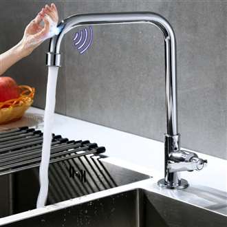 Fontana Le Havre L Shape Chrome Zinc Alloy Single Handle Cold Sensor Touch Kitchen Faucet