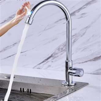 Fontana Marseille Gooseneck Zinc Alloy Single Handle Cold with Sensor Touch Kitchen Faucet