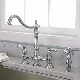 Liguria Dual Handle Kitchen Sink Faucet with Spray