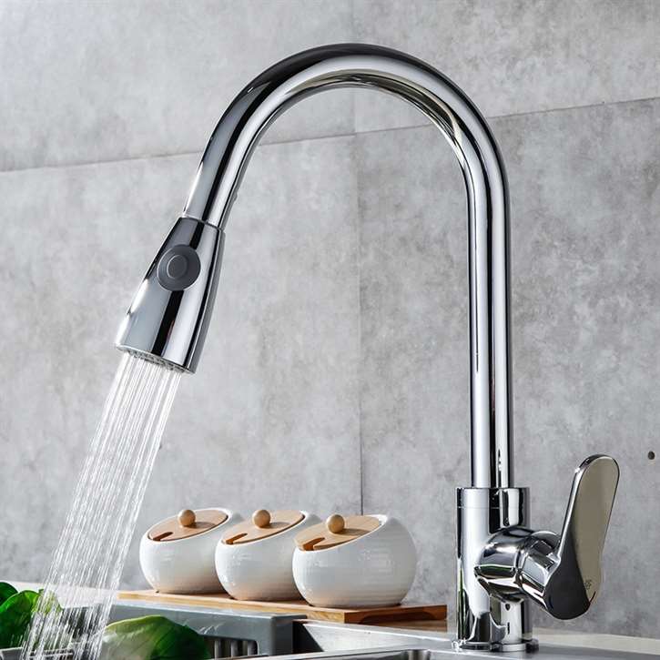 Fontana Marsala Stainless Steel Faucet with Push Button for Two Way Flow Kitchen Sink Faucet