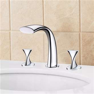 Oceane Chrome Finish Double Handle Bathtub Faucet