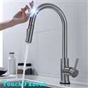 Fontana St. Gallen 360 Rotation Pull Out Sprayer Sensor Touch Kitchen Faucet in Brushed Nickel Finish