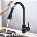 Fontana Deauville Matte Black Gooseneck Pull Out Sprayer Sensor Touch Kitchen Sink Faucet