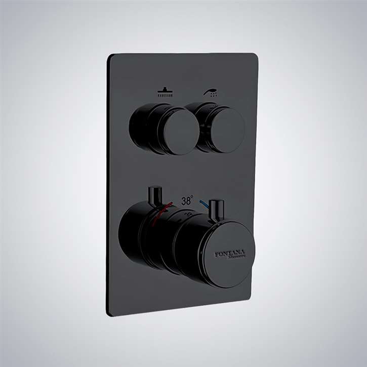 Fontana Pescara Matte Black Two Functions Digital Thermostatic Shower Mixer