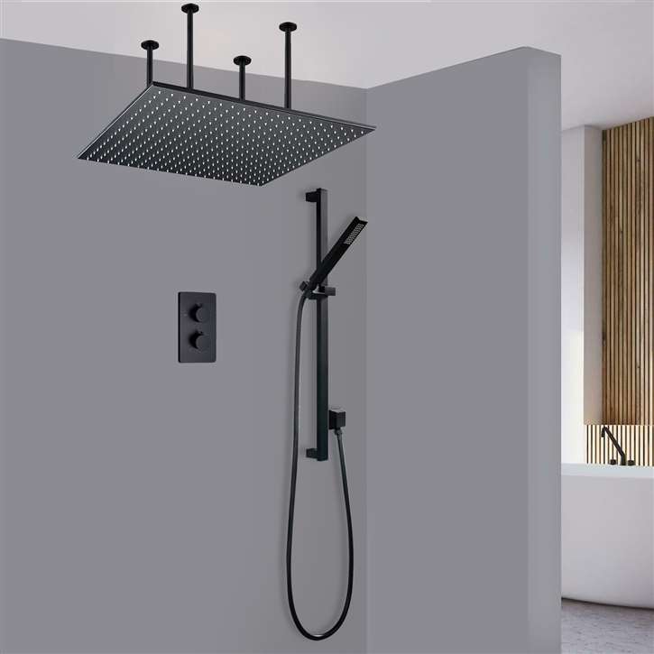 Fontana Biella 2 Way Rainfall Thermostatic Shower System with Handheld Shower