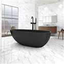 Fontana Venice Matte Black Stone Resin Freestanding Indoor Bathtub