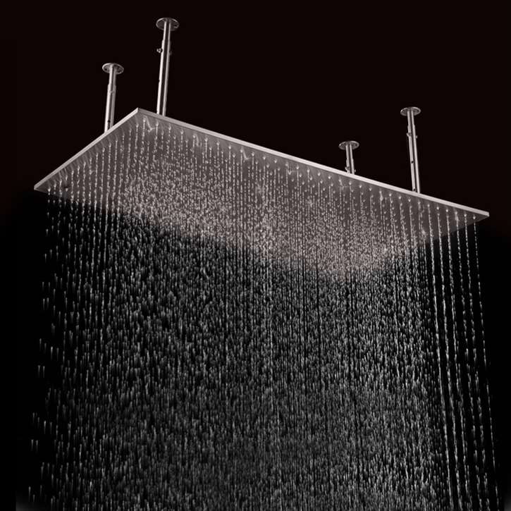 Fontana Massa Brushed Nickel 20x40in Ceiling Mount Rain Shower Head
