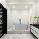 Fontana Messina White Acrylic LED Freestanding Indoor Bathtub with Body Jets