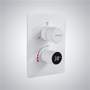 Fontana Rimini 3 Function White Smart LED Digital Display Thermostat Shower Controller Mixer