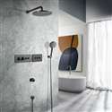 Fontana Milan Modern luxury Best Bathroom Matte Black Round Rain Shower System Set