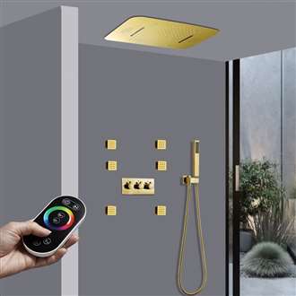 Fontana St. Gallen Remote Controlled Smart Musical LED Hot and Cold Rainfall Waterfall Shower Head System with Handheld Shower