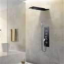 Fontana Ferrara Matte Black Wall Mount Digital Rainfall Shower System with Handheld Shower