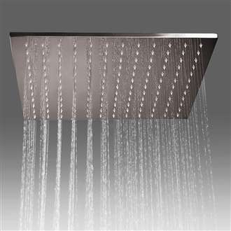 Fontana Toulouse Stainless Steel Brushed Ceiling Mounted 8"x16" Rainfall Bathroom Shower Head