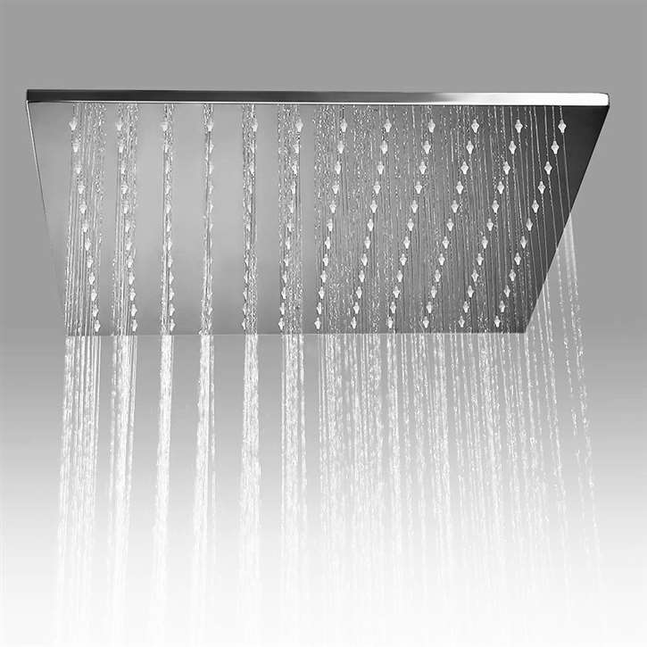 Fontana SÃ¨te 20" Large Square Ceiling Mounted Stainless Steel Rainfall Shower Head in Chrome