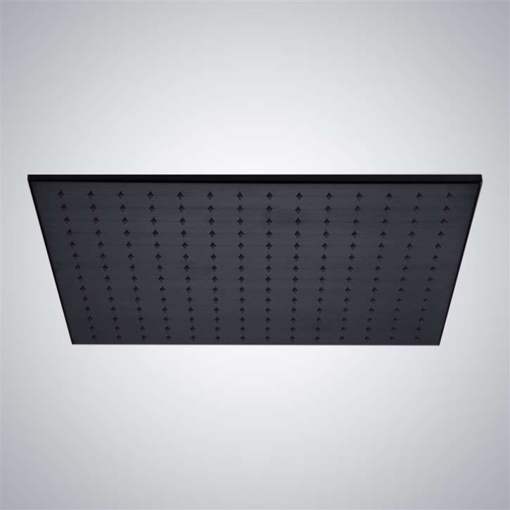 Fontana 16" Stainless Steel Rain Shower Head Matte Black Finish