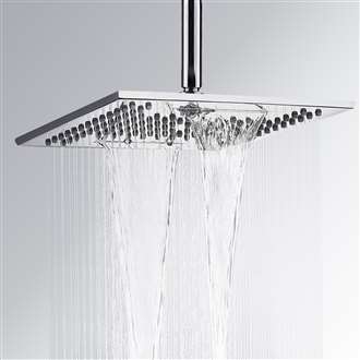 Fontana Cholet 10" Solid Brass Chrome Bathroom Shower Head with Waterfall and Rainfall Function