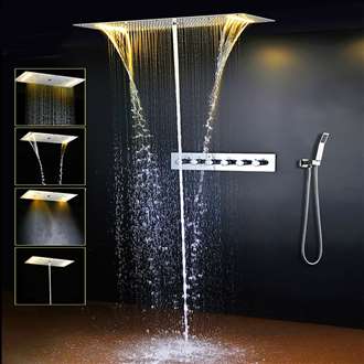 Fontana Valence Hot and Cold Water Mixer LED Ceiling Mount Shower Set