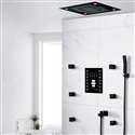 Fontana Geneva Multi Function LED Remote Control Matte Black Shower System with Body Jets and Hand Shower