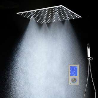 Fontana Deauville Thermostatic 16" Bathroom Shower Head with 3 Ways Intelligent Digital Concealed Shower Mixer