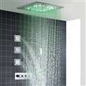 Fontana Chatou 16-inch Ceiling Mount LED Changing Shower with Body Jets and Hand Held Shower