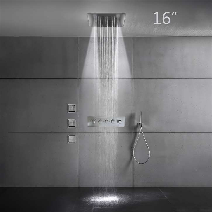 Fontana SÃ¢Ë†Å¡Ã‚Â©nart 16-inch Ceiling Mount Shower System with Body Jets and Hand Held Shower