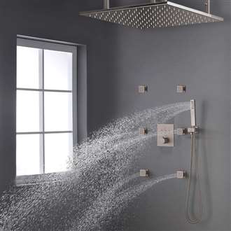 FontanaShowers Brushed Nickel Rainfall Shower Set