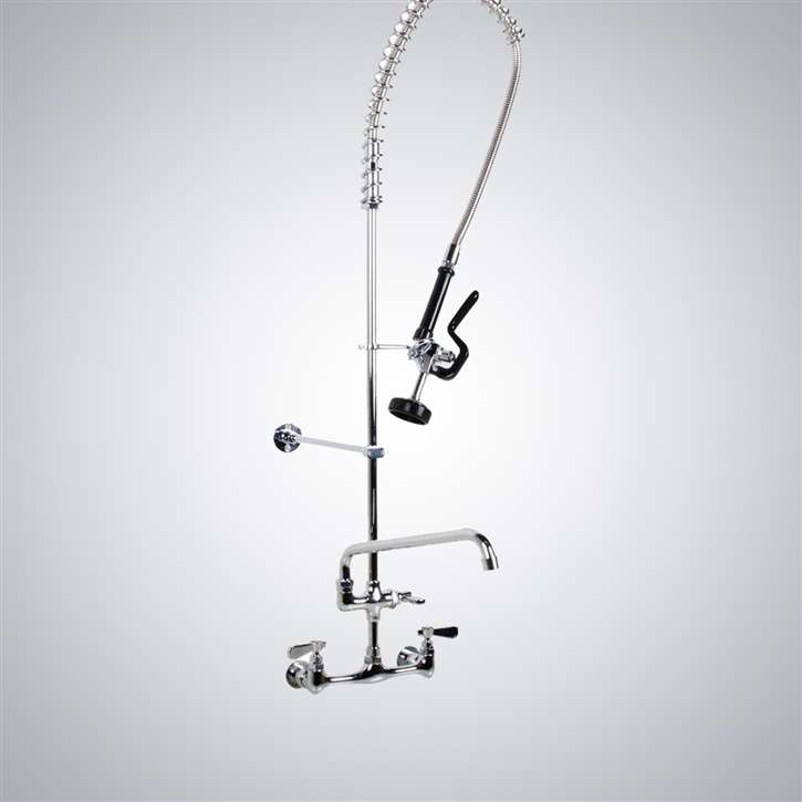 7 "Pre-Rinse Faucet Spray Arm Single/Twin Pedestal Hot And Cold Water Tap Faucet Restaurant Kitchen