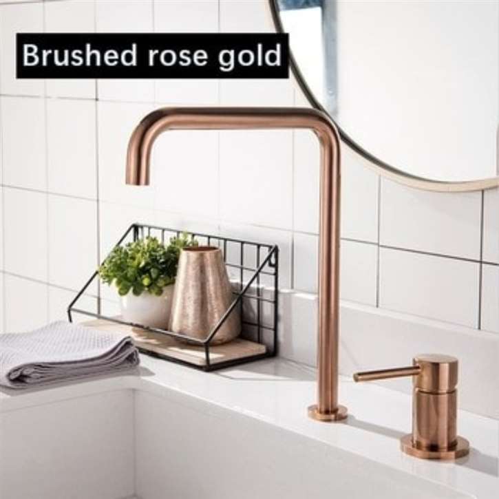 Fontana Basin Faucet Kitchen Sink Faucet Brushed Rose Gold Hot Cold Water Mixer Tap