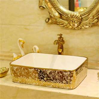 Trieste MosaicGold Rectangular Bathroom Sink