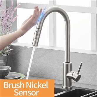 Pull Out Kitchen Faucets Stainless Steel Smart Induction Mixed Tap Touch Control Sink Sprayer Head