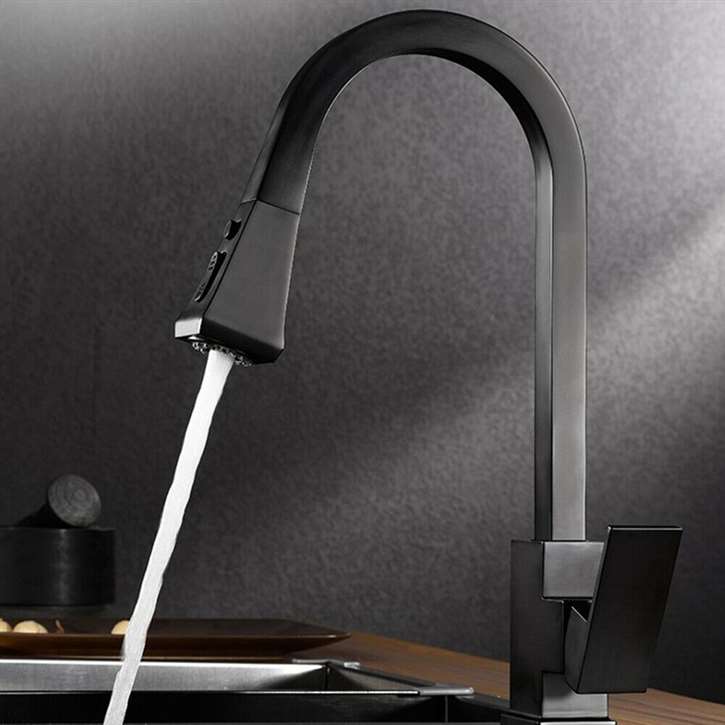 Black Pull Down Kitchen Sink Faucet Brass  Kitchen Mixer Tap Health Home Faucet