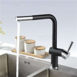 Basilicata Single Handle Brass Deck Mount Granite Matte Black Kitchen Faucet