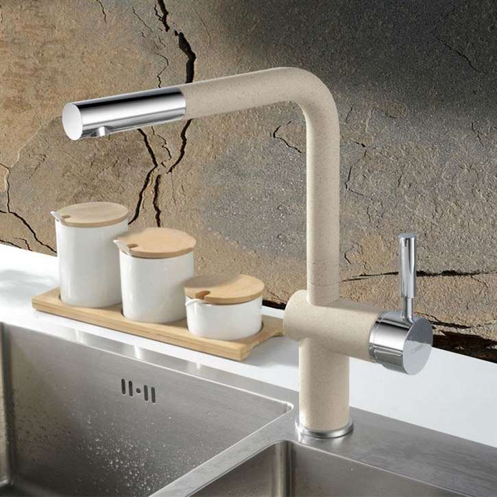 Basilicata Single Handle Brass Deck Mount Granite Yellow Kitchen Faucet