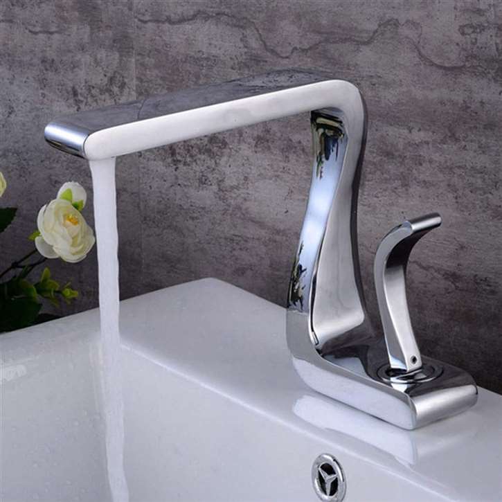 Lombardy Deck Mount Chrome Single Handle Bathroom Faucet