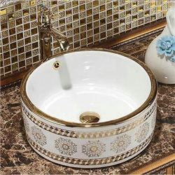 Prato Mosaic Gold Countertop Bathroom Sink