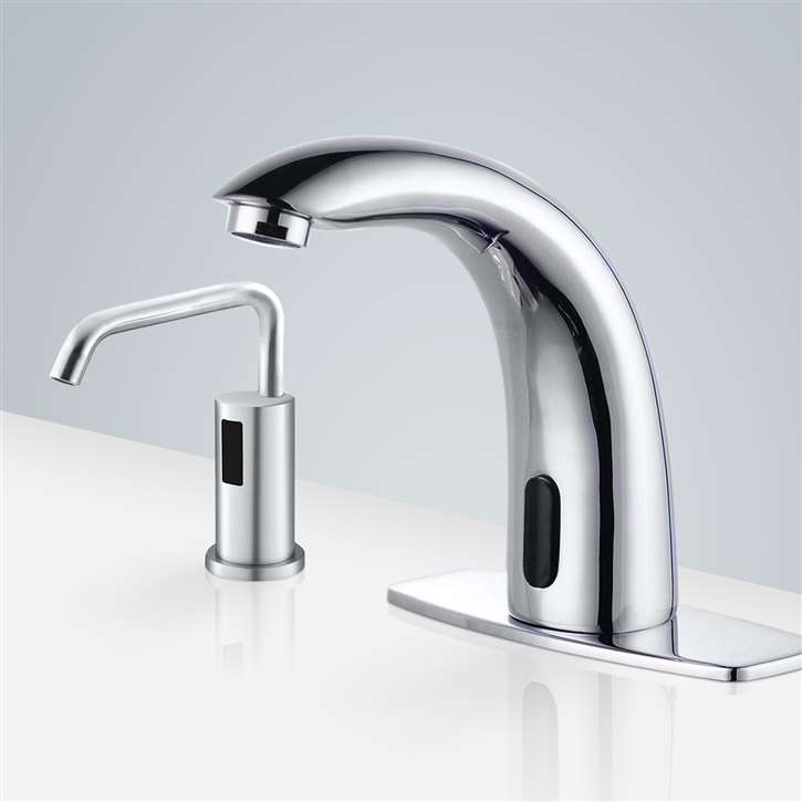 Fontana Freestanding Commercial Motion  Sensor Faucet And Automatic Soap Dispenser