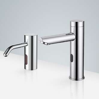 Fontana Freestanding Commercial Motion  Sensor Faucet And Automatic Soap Dispenser