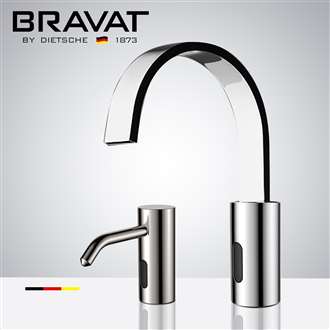 Fontana Bravat High Quality Freestanding Automatic Commercial Sensor Faucet & Automatic No-Touch Soap Dispenser