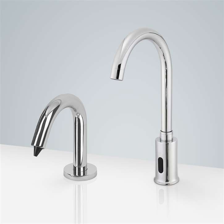 Fontana Freestanding Commercial Motion  Sensor Faucet And Automatic Soap Dispenser