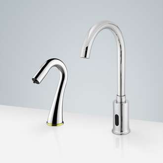 Fontana Freestanding Commercial Motion  Sensor Faucet And Automatic Soap Dispenser