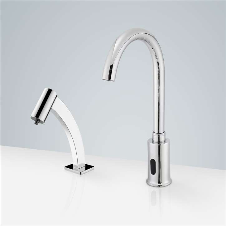 Fontana Freestanding Commercial Motion  Sensor Faucet And Automatic Soap Dispenser