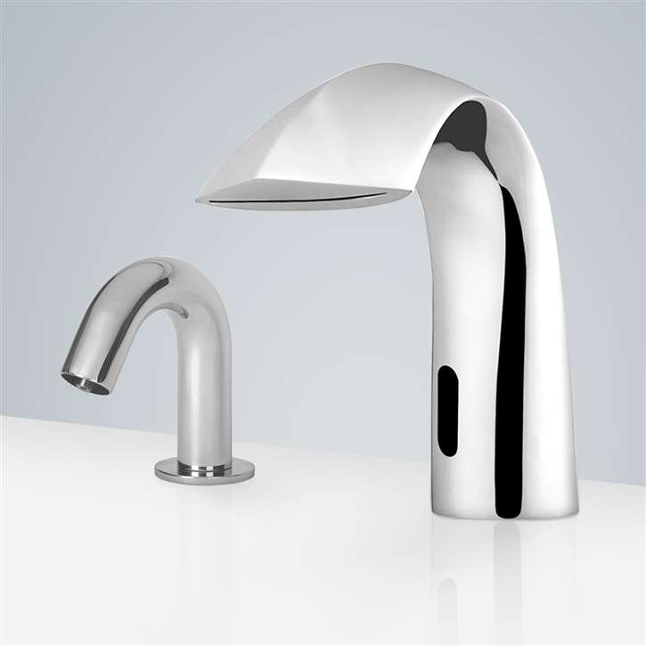 Fontana Freestanding Commercial Motion  Sensor Faucet And Automatic Soap Dispenser