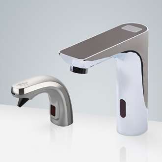 Fontana Freestanding Commercial Motion  Sensor Faucet And Automatic Soap Dispenser