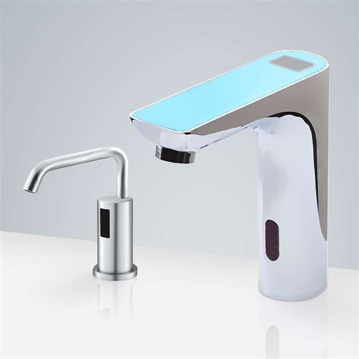 Fontana Freestanding Commercial Motion  Sensor Faucet And Automatic Soap Dispenser