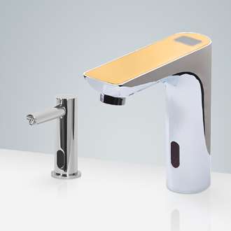 Fontana Cholet Chrome Hands-Free Digital Display Motion Sensor Faucet & Automatic Liquid Foam Soap Dispenser for Restrooms
