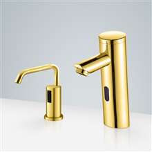 Fontana Chatou Gold Tone Commercial Motion Sensor Faucet & Automatic Liquid Soap Dispenser for Restrooms